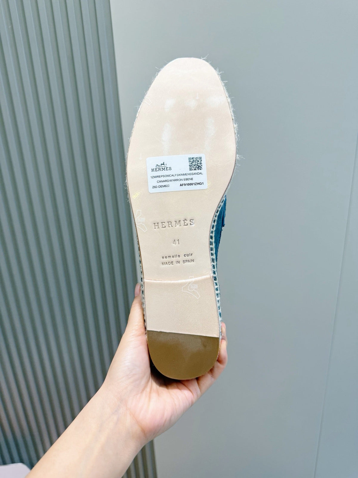 Mokassin aus blauem Wildleder mit Espadrille-Sohle – Herren