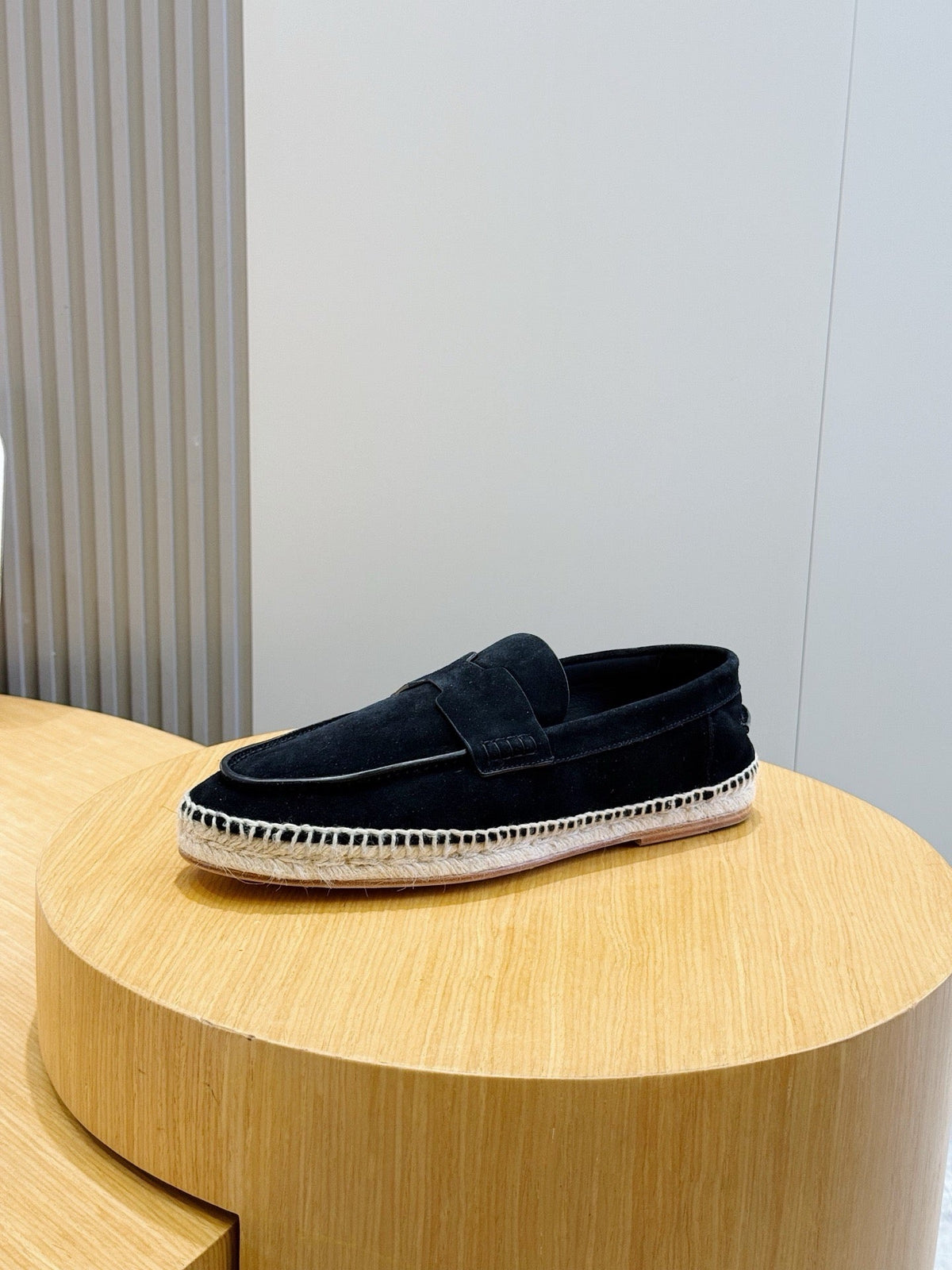Mokassin aus blauem Wildleder mit Espadrille-Sohle – Herren