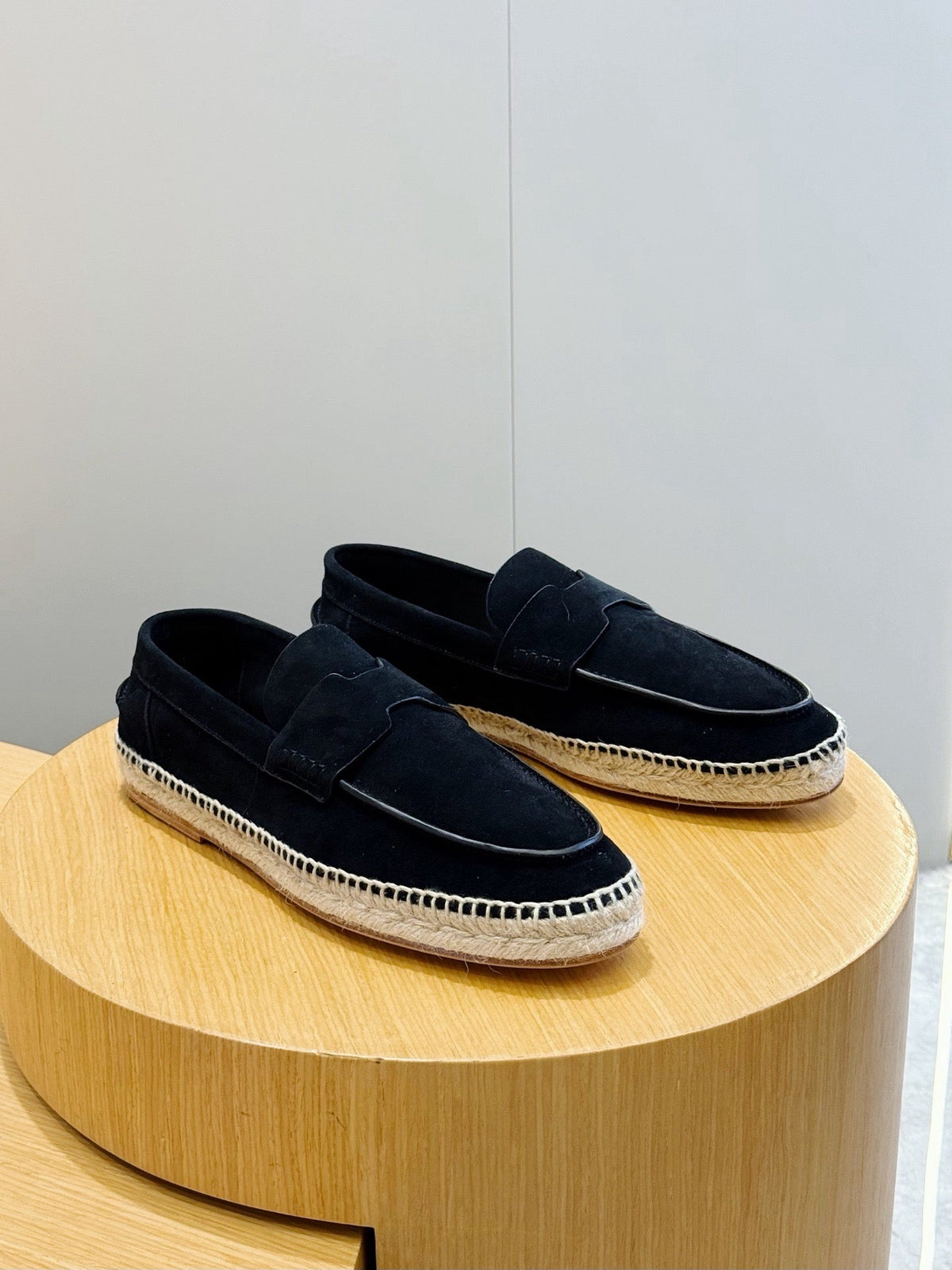 Mokassin aus blauem Wildleder mit Espadrille-Sohle – Herren