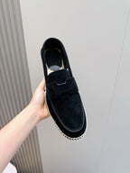 Mokassin aus blauem Wildleder mit Espadrille-Sohle – Herren