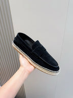 Mokassin aus blauem Wildleder mit Espadrille-Sohle – Herren