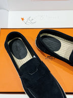 Mokassin aus blauem Wildleder mit Espadrille-Sohle – Herren