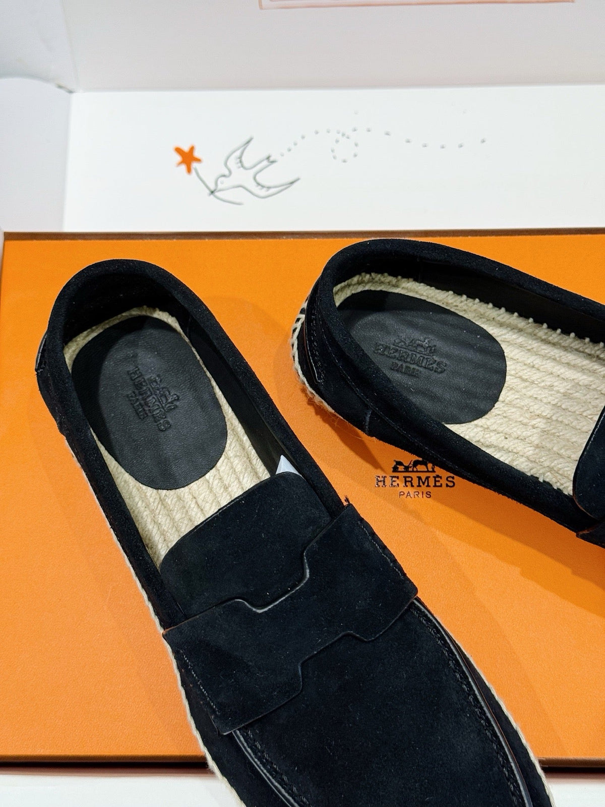 Mokassin aus blauem Wildleder mit Espadrille-Sohle – Herren