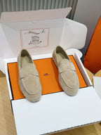 Mokassin aus blauem Wildleder mit Espadrille-Sohle – Herren