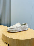 Mokassin aus blauem Wildleder mit Espadrille-Sohle – Herren