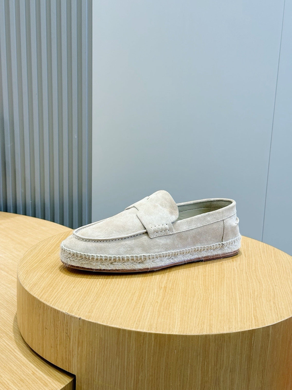 Mokassin aus blauem Wildleder mit Espadrille-Sohle – Herren