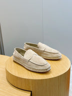 Mokassin aus blauem Wildleder mit Espadrille-Sohle – Herren