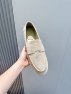 Mokassin aus blauem Wildleder mit Espadrille-Sohle – Herren