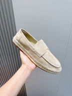 Mokassin aus blauem Wildleder mit Espadrille-Sohle – Herren