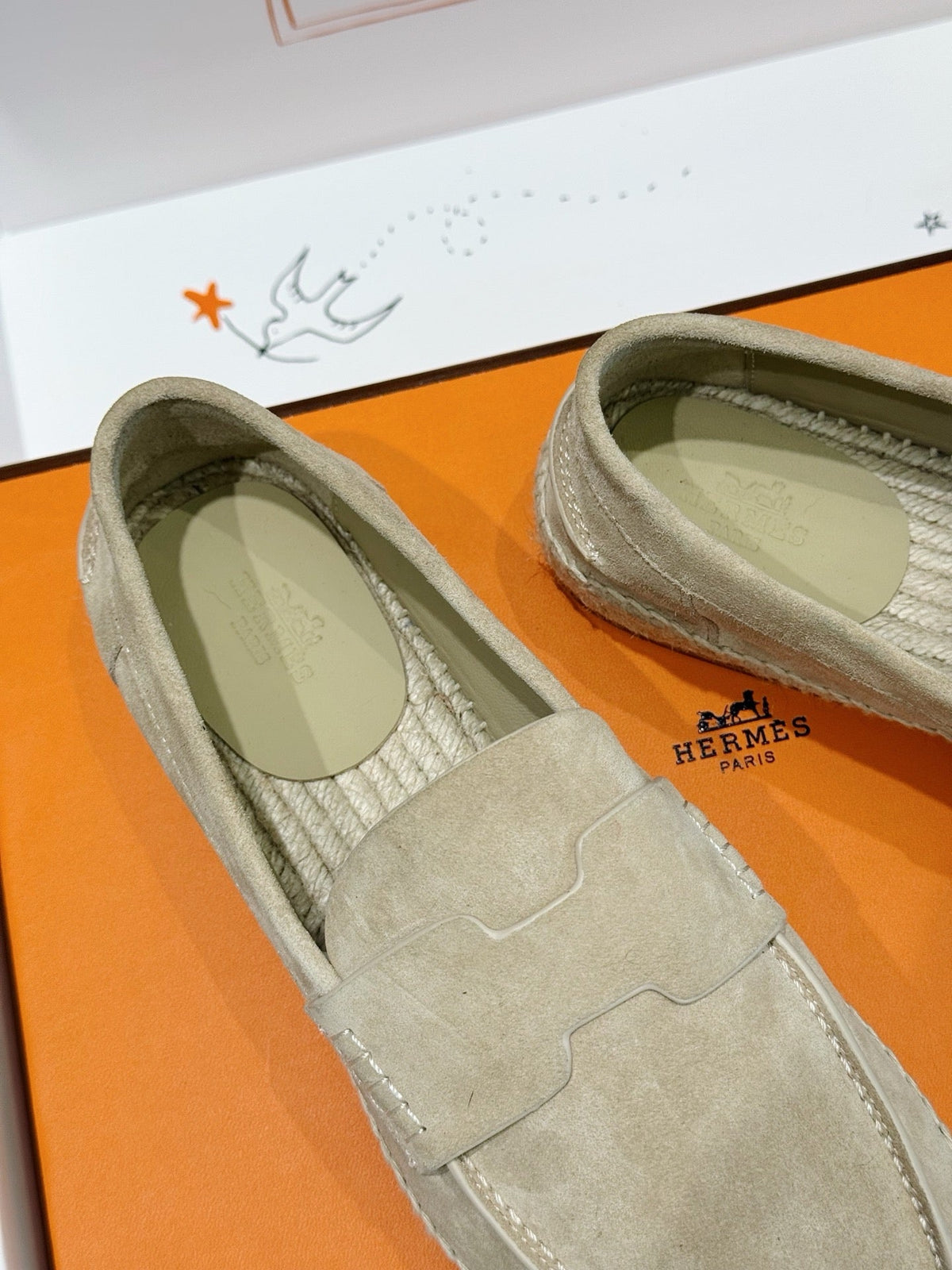 Mokassin aus blauem Wildleder mit Espadrille-Sohle – Herren