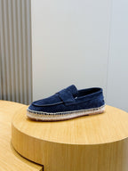 Navy Suede Espadrille Sole Loafer - Men's