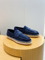 Navy Suede Espadrille Sole Loafer - Men's