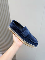 Navy Suede Espadrille Sole Loafer - Men's