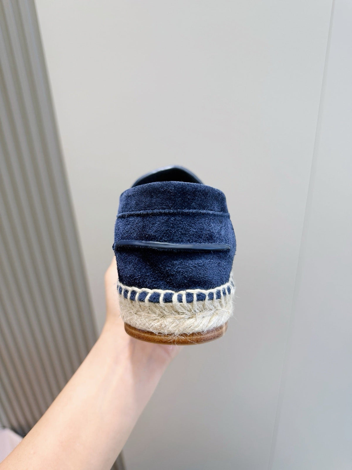 Navy Suede Espadrille Sole Loafer - Men's