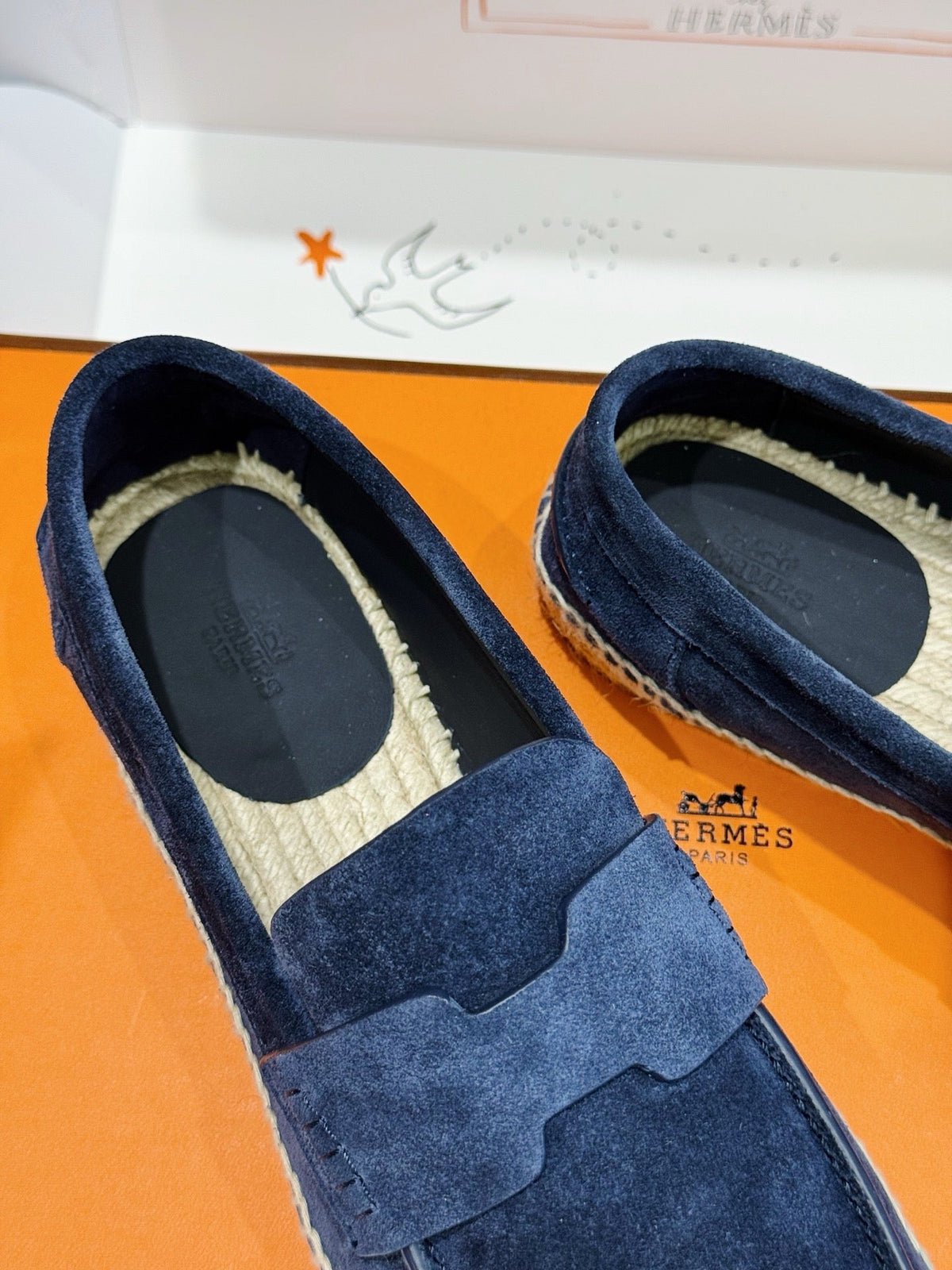 Navy Suede Espadrille Sole Loafer - Men's