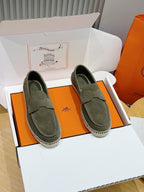 Navy Suede Espadrille Sole Loafer - Men's