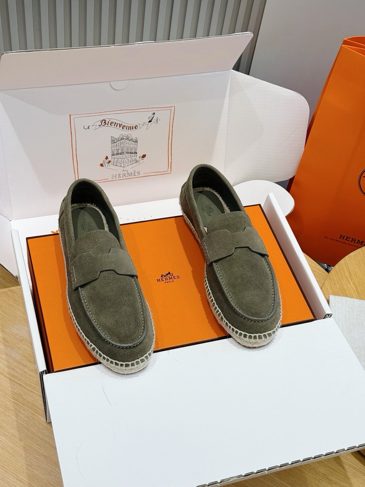 Navy Suede Espadrille Sole Loafer - Men's