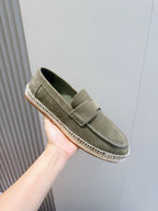 Navy Suede Espadrille Sole Loafer - Men's