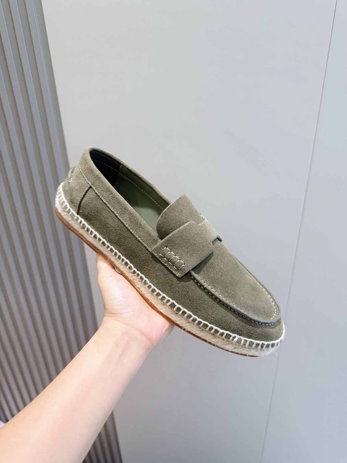 Navy Suede Espadrille Sole Loafer - Men's