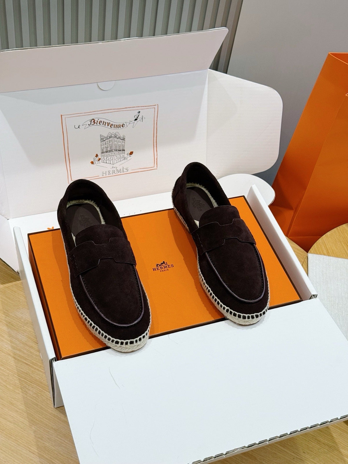 Navy Suede Espadrille Sole Loafer - Men's