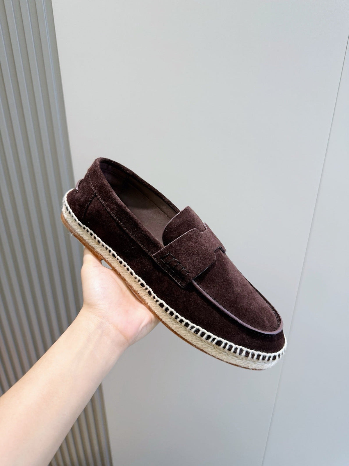 Navy Suede Espadrille Sole Loafer - Men's