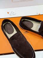 Navy Suede Espadrille Sole Loafer - Men's