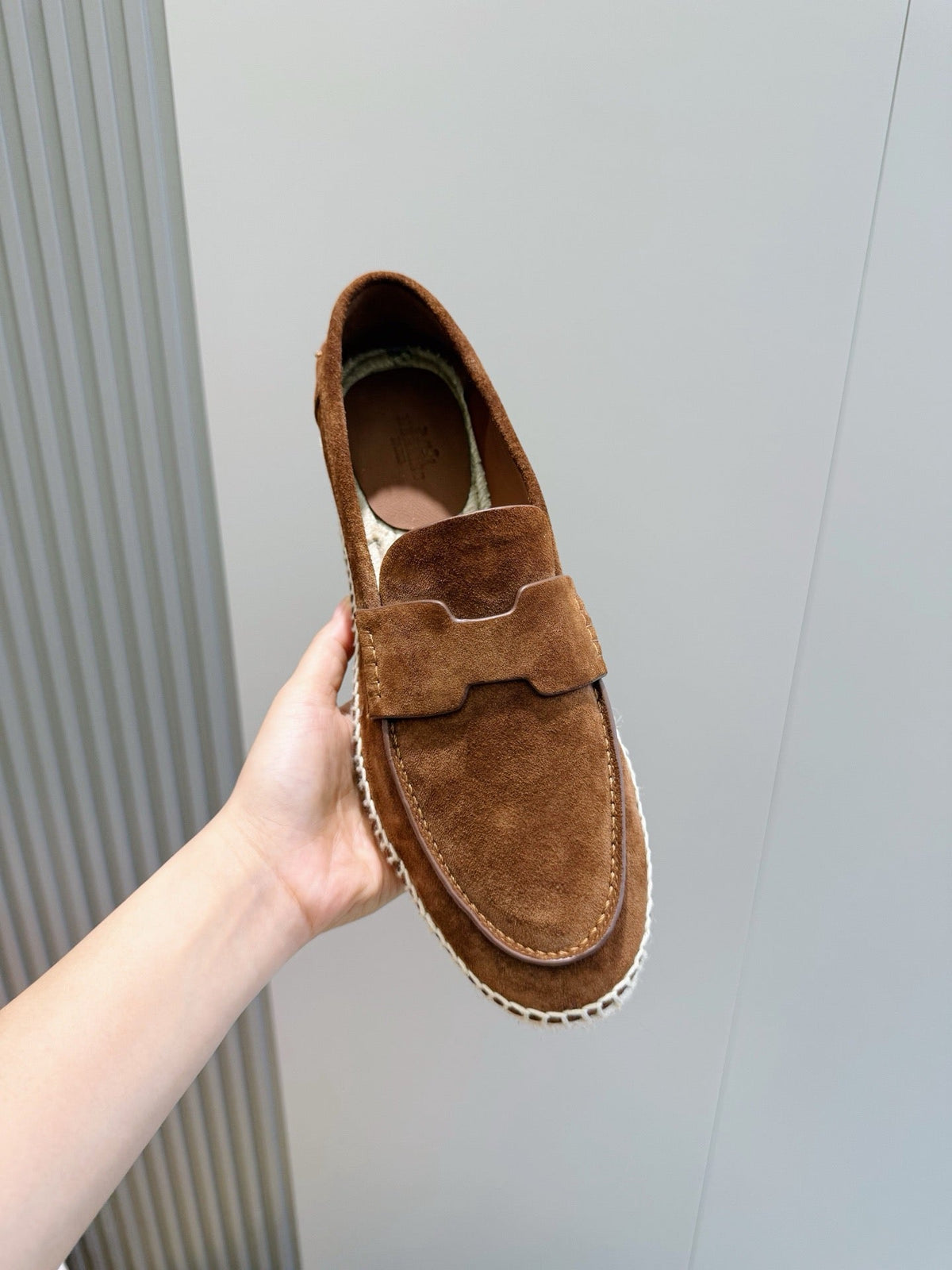 Brown Suede Espadrille Sole Loafer - Men's