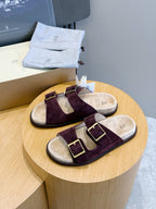 Brown Suede Buckle Double Strap - Men's