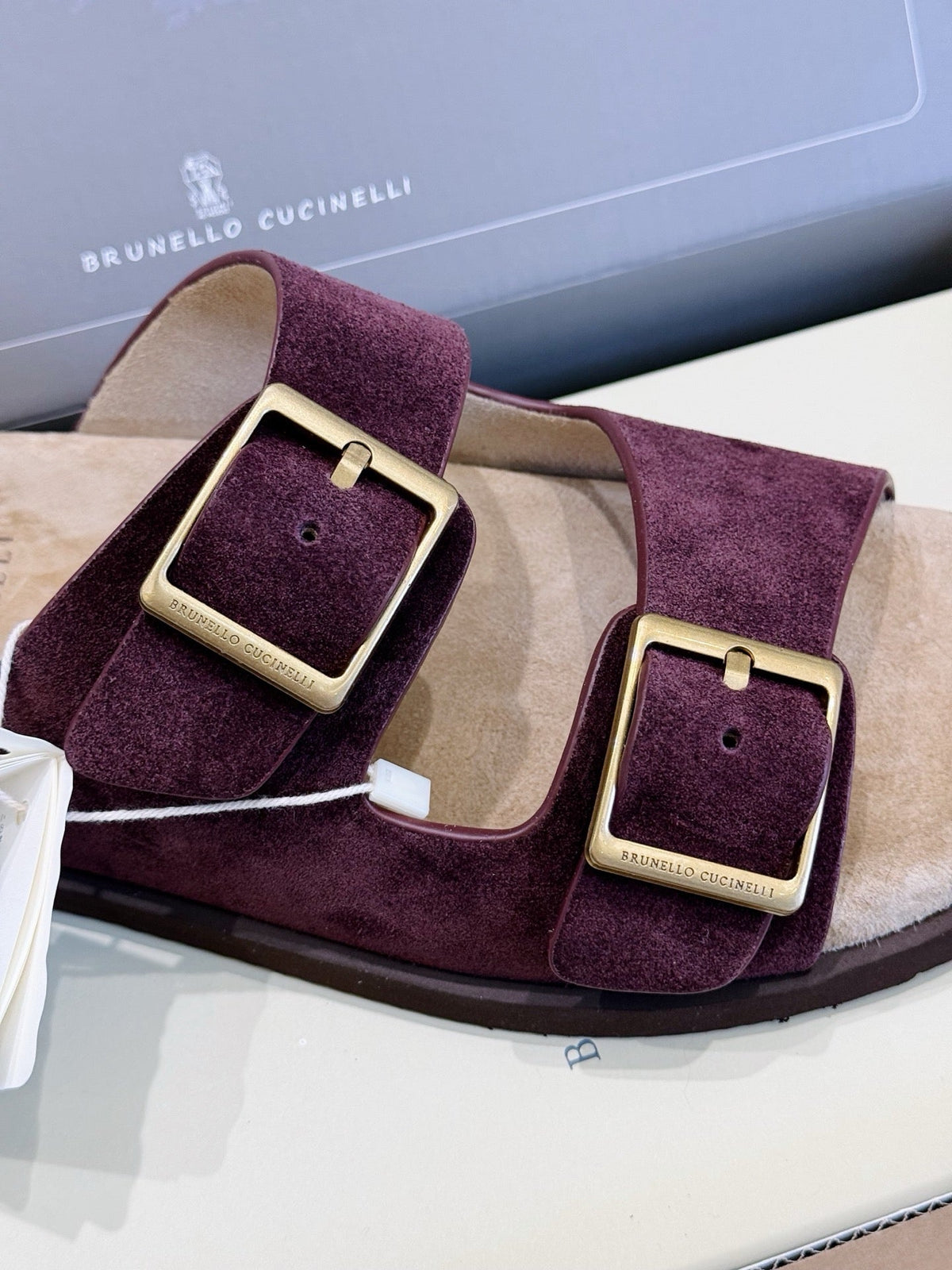 Brown Suede Buckle Double Strap - Men's