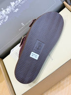 Brown Suede Buckle Double Strap - Men's