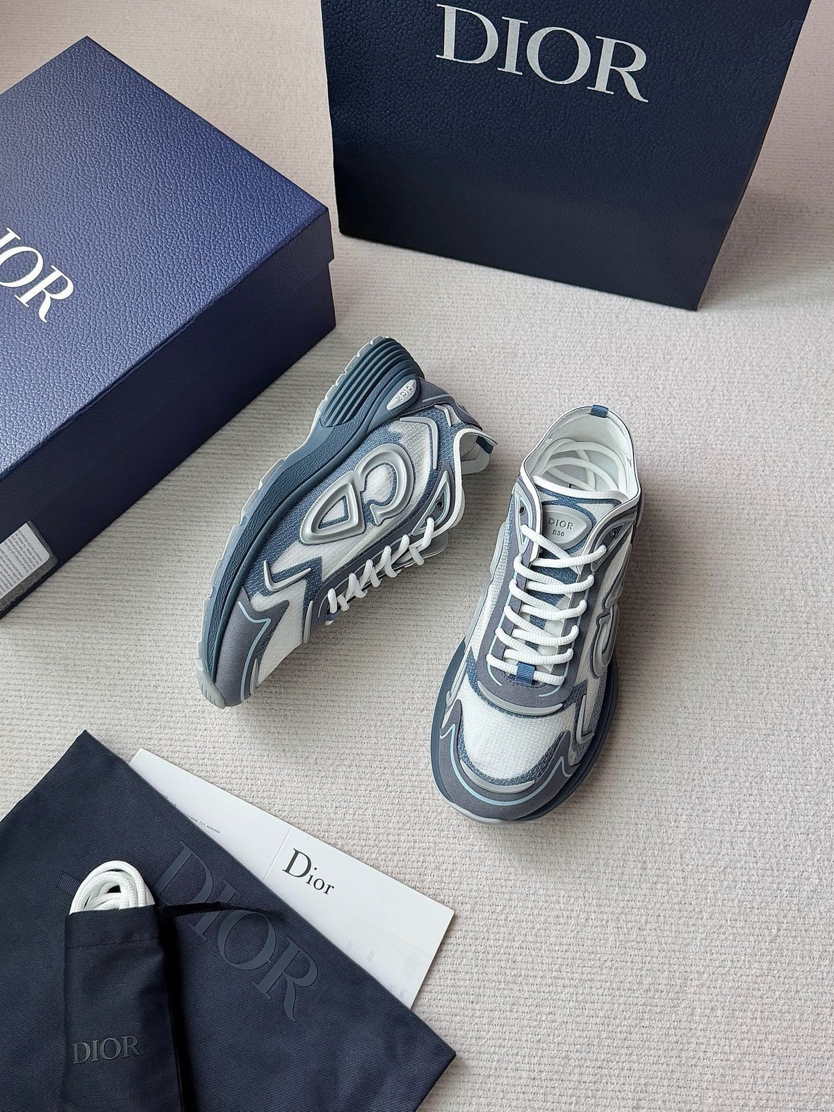Mesh Runner Grau-Blaue Sneaker – Herren