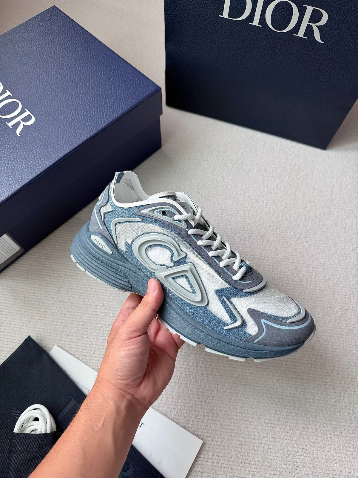 Mesh Runner Grau-Blaue Sneaker – Herren