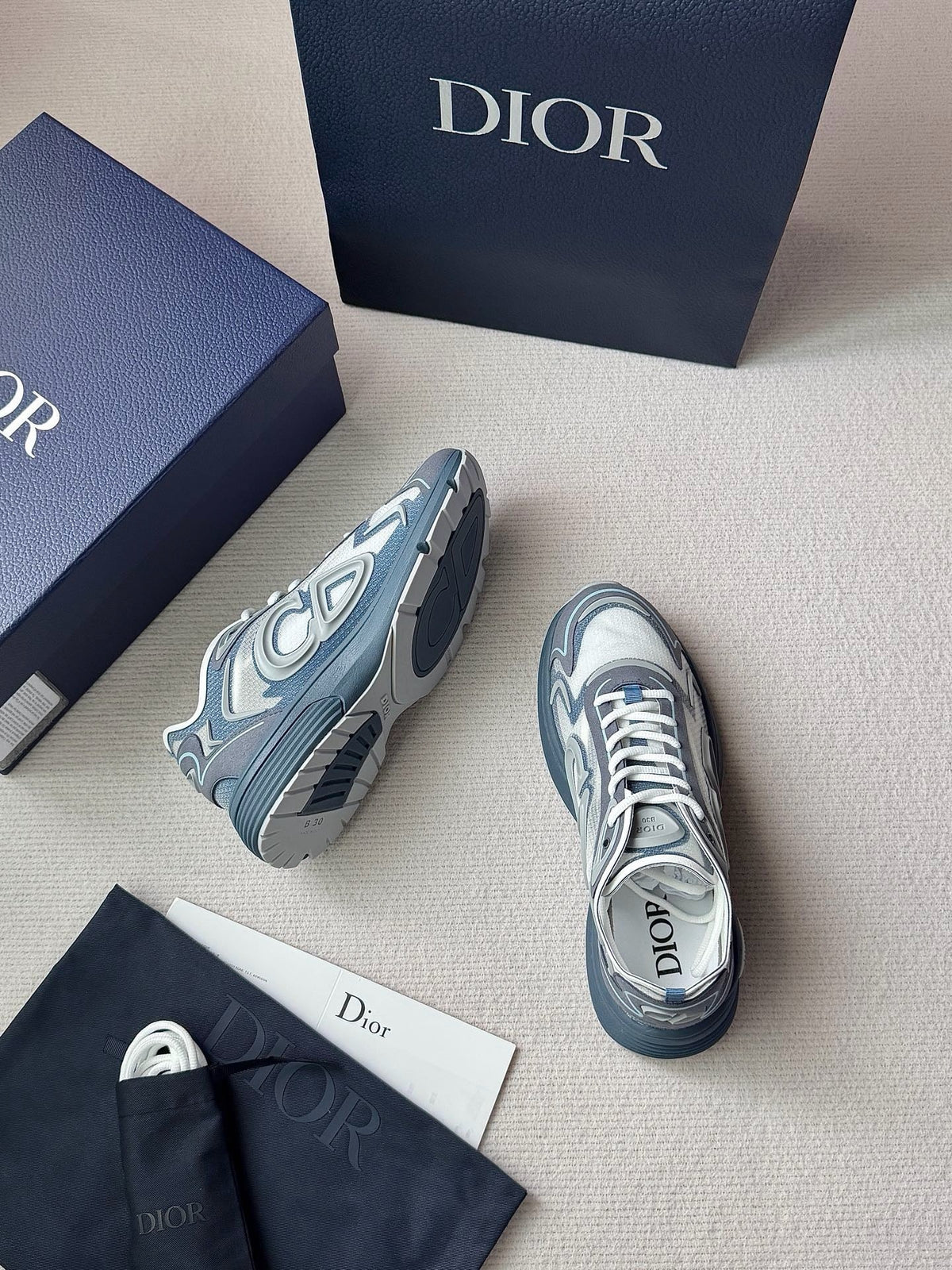 Mesh Runner Grau-Blaue Sneaker – Herren