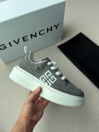 Grey Suede Contrast Sole Low-Top - Men's