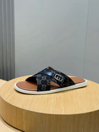 Navy Canvas Denim Monogram Crossover – Herren