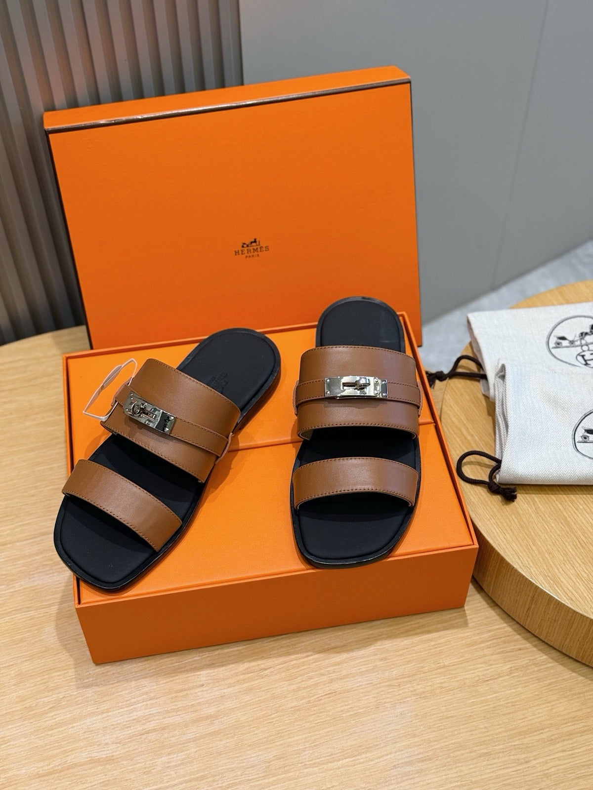Black Leather Two-Tone Double Strap - Men's