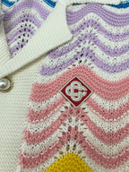 Pastellfarbenes Strickhemd mit Chevron-Muster – Herren