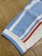 Blau gestreiftes Strickhemd – Herren