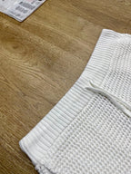 Blaue und rot gestreifte Strickshorts – Herren