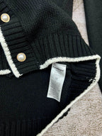 Navy Wollstrickjacke mit Kontrastbesatz – Herren