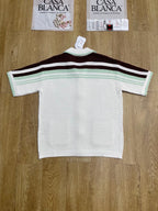 Monochrome Striped Knit Shirt - Men's