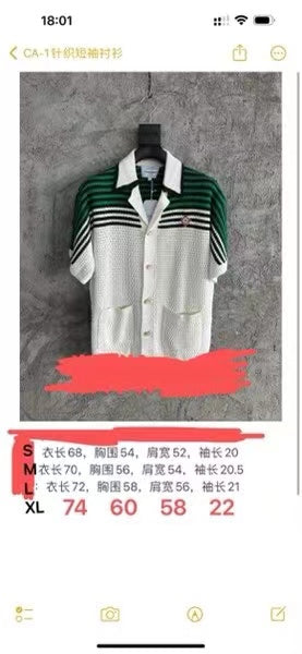 Monochrome Striped Knit Shirt - Men's
