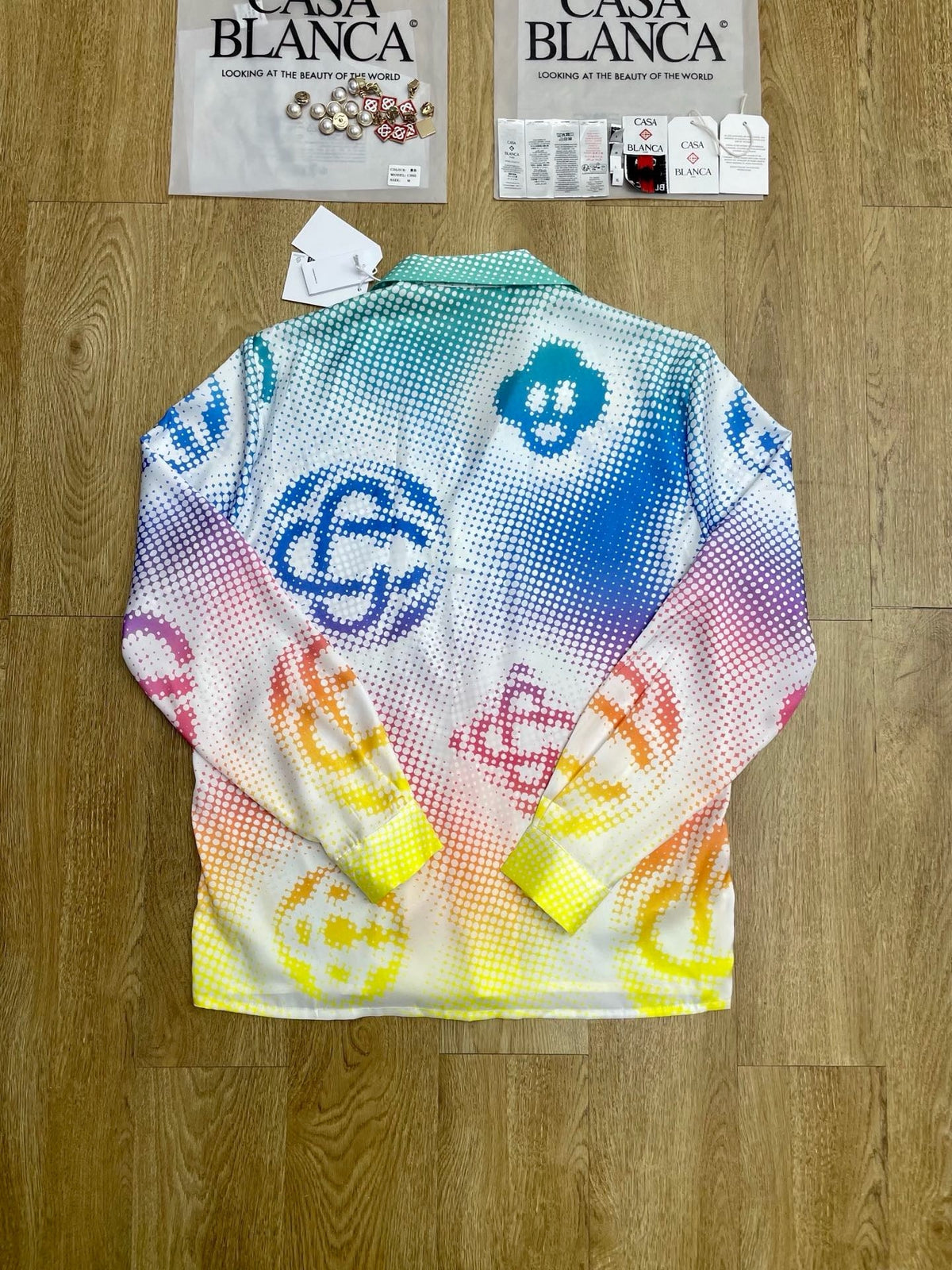 Rainbow Monogram Silk Shirt - Men's