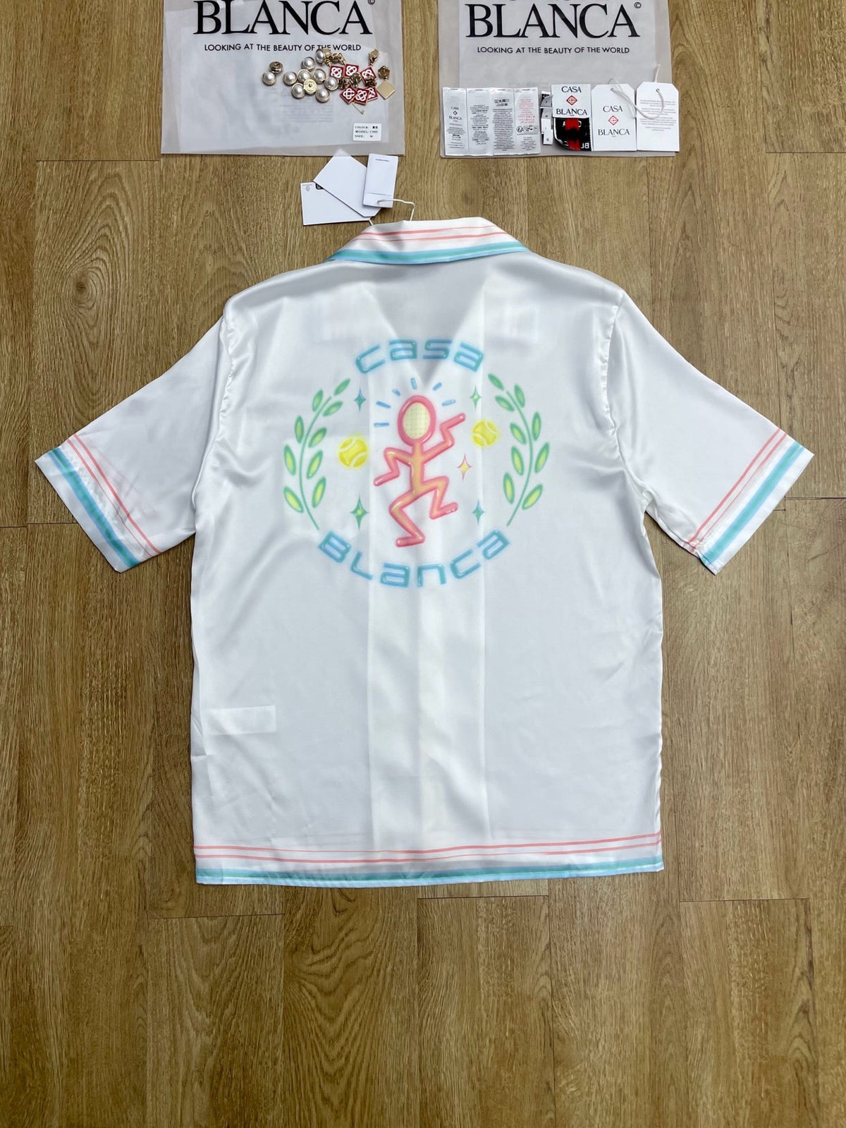 Weißes Baumwoll-T-Shirt mit Kontrastbesatz und kurzen Ärmeln – Herren