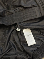 Schwarze Nylon-Bomberjacke mit Kapuze – Herren