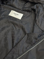 Schwarze Nylon-Bomberjacke mit Kapuze – Herren