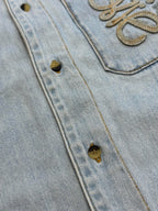 Blaue Jeans-Kurzarmtasche – Damen
