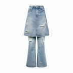 Blue Denim Distressed Flared – Herren