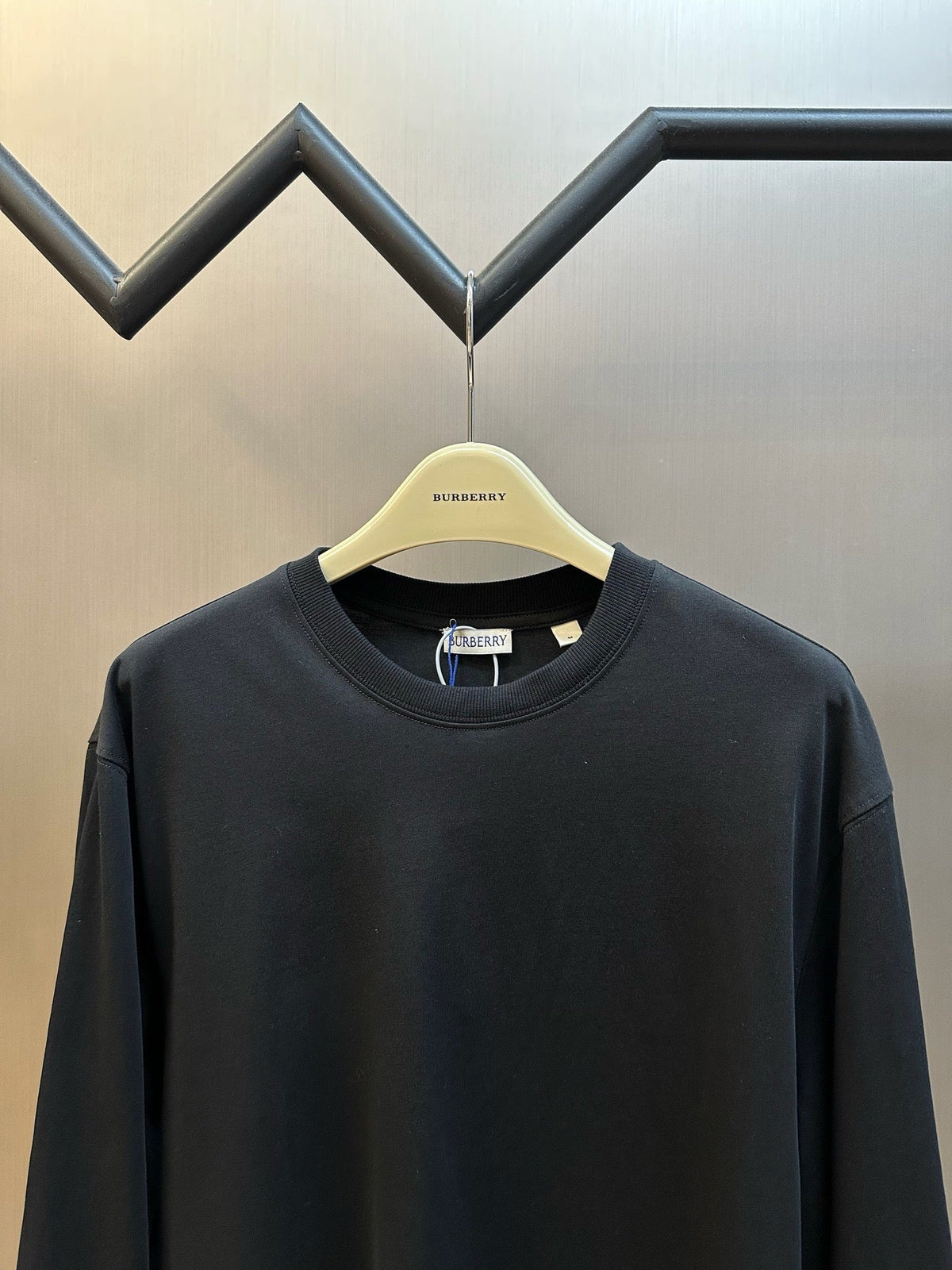 Black Cotton Cuff Detail Long-Sleeve - Men's
