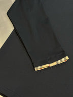 Schwarzes Langarmshirt aus Baumwolle mit Bündchendetail – Herren